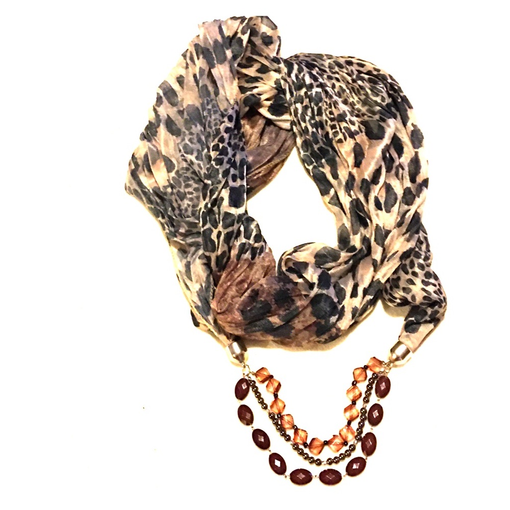 Leopard Infinity Scarf Necklace